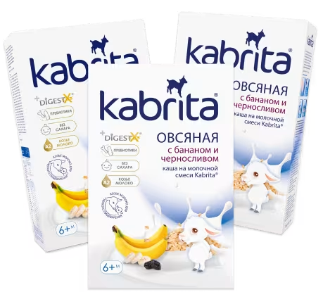 Каша Kabrita® овсяная банан-чернослив 180 г 7 шт. с 6 месяцев