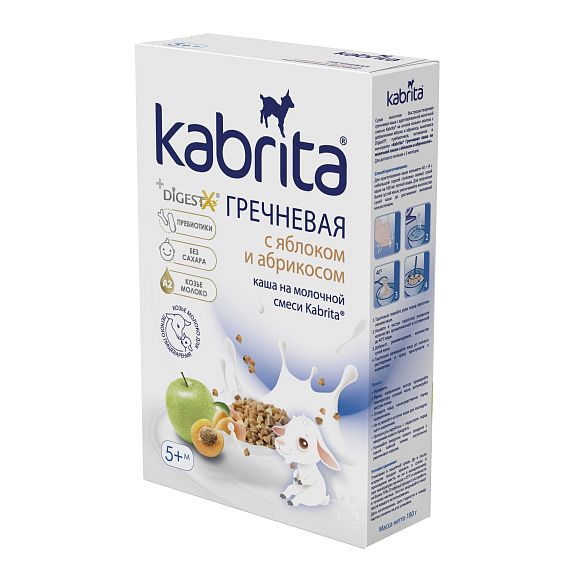 Kabrita<r></r> Гречневая каша на козьем молочке<br>с яблоком и абрикосом